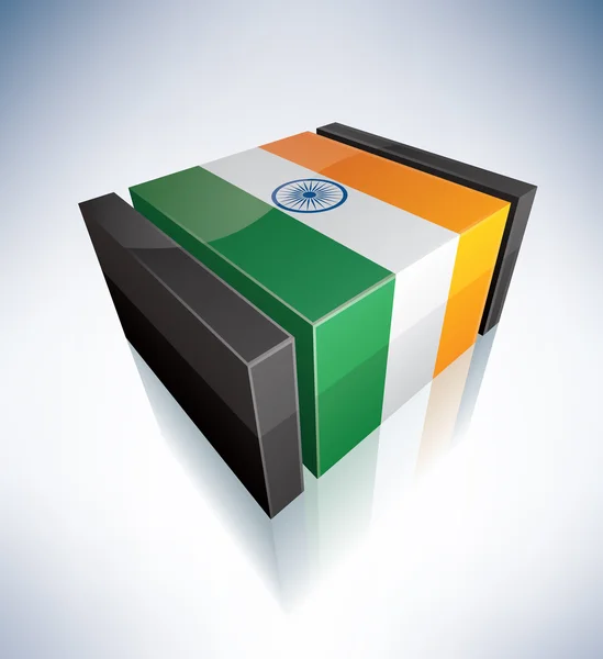 Bandiera 3D dell'India — Vettoriale Stock