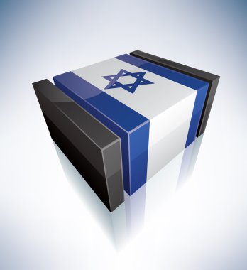 3D flag of Israel clipart