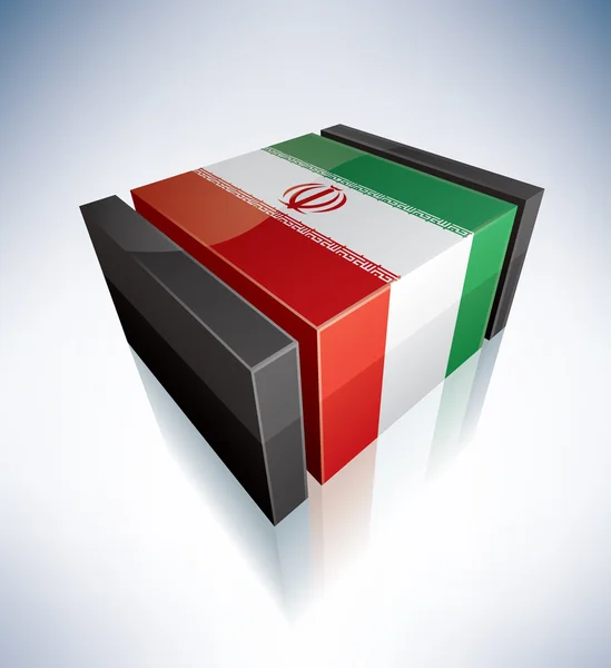 3D flagga iran — Stock vektor
