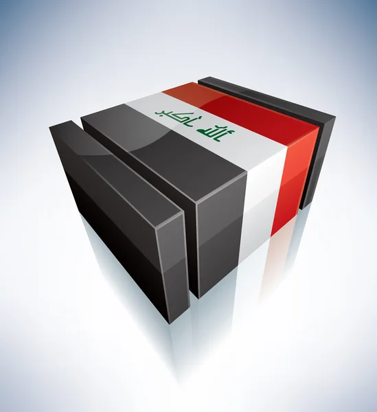 3D vlag van Irak — Stockvector