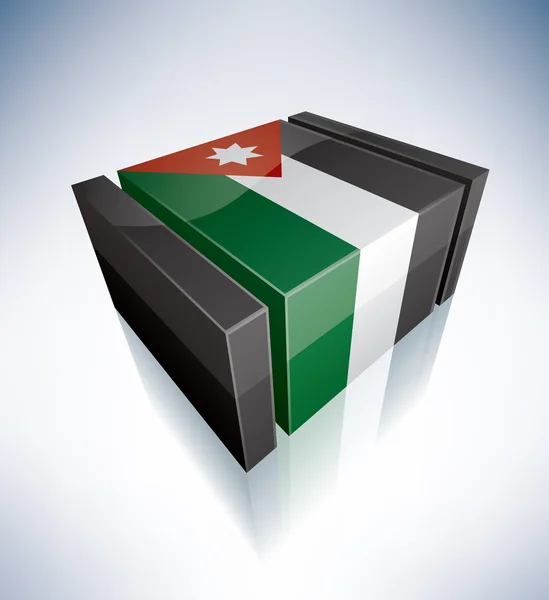 3D jordánská vlajka — Stockový vektor