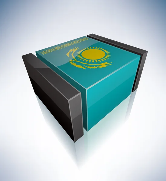 Kazakistan'ın 3D bayrağı — Stok Vektör