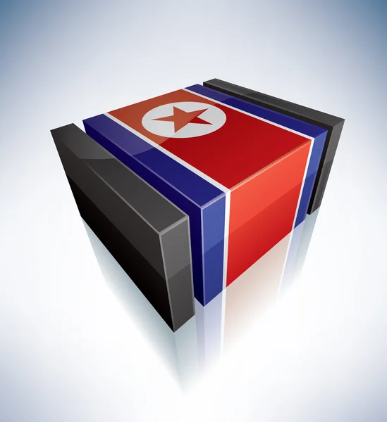 3D-vlag van korea — Stockvector