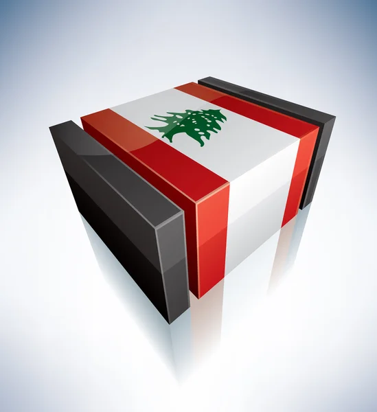 Drapeau 3D du libanon — Image vectorielle