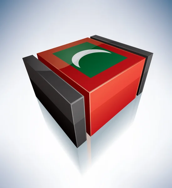 Bandeira 3D de Republic of Maldives — Vetor de Stock