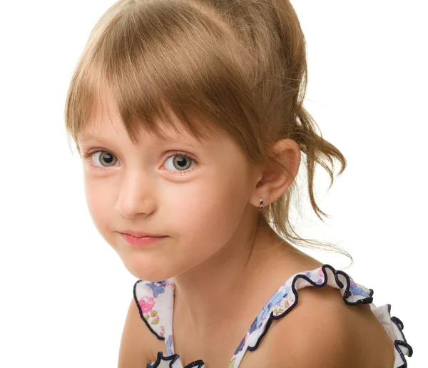Küçük şirin bir kızın portresi. — Stok fotoğraf