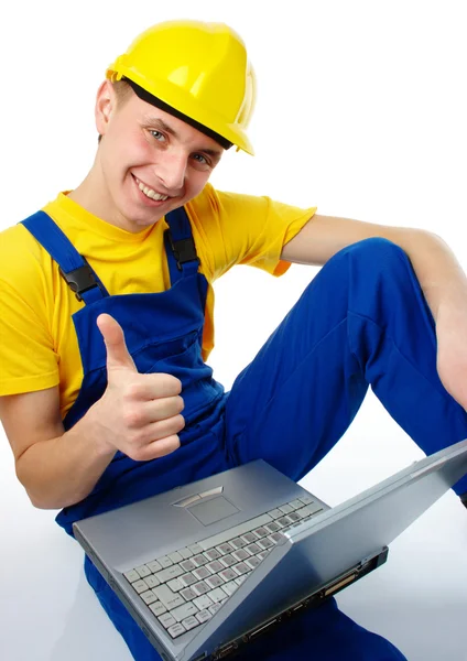 Worker showing "good" sign — Stock Photo, Image
