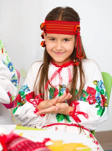 Ukrayna Ulusal kumaş kız — Stok fotoğraf