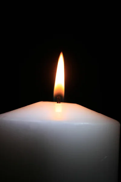 Burning candle, flame light — Stock Photo, Image