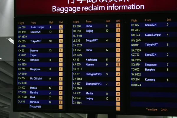 Scoreboard of the baggage info from the airport — Stock Photo, Image