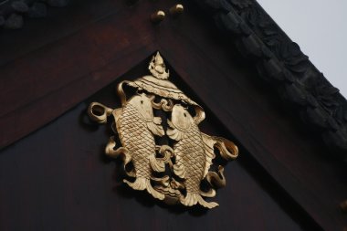 ayrıntılı bir tapınağın yakınlarında Vahşi kaz Pagodası, xian, Çin