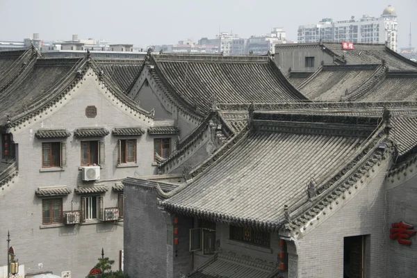 stock image Downtown of Xian, overlooking the rooftops