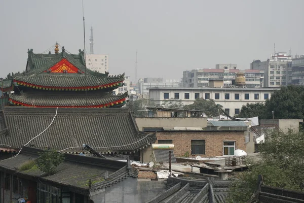 Downtown of Xian, overlooking the rooftops — Stock Photo, Image