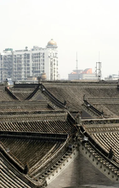 Centrum miasta xian, z widokiem na dachy — Zdjęcie stockowe