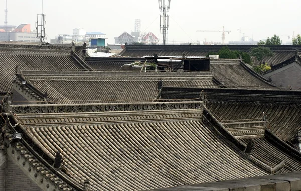 Centrum van Xi'an, met uitzicht op de daken — Stockfoto