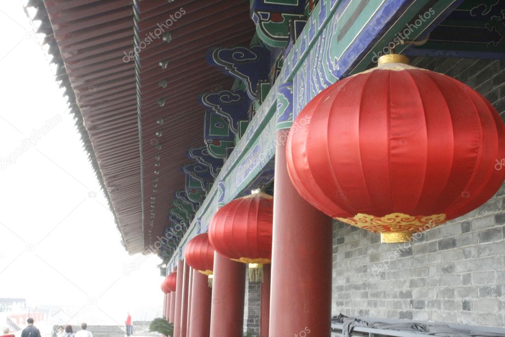 Downtown of Xian, Lanterns at the southern gate building