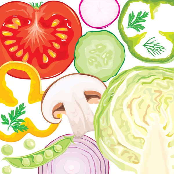 Mélange de légumes — Image vectorielle