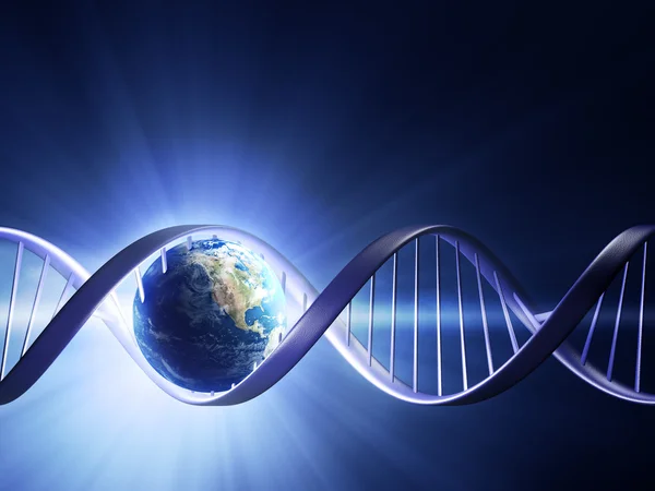 Filo di DNA di terra incandescente — Foto Stock
