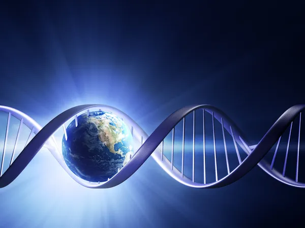 Светящаяся земная цепочка ДНК Лицензионные Стоковые Фото