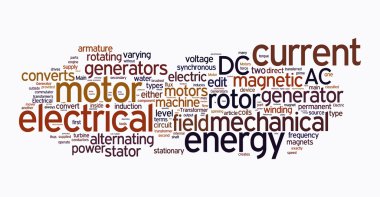 Electrical machine text clouds clipart