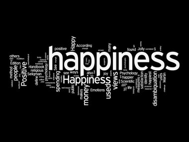 Happiness text clouds clipart