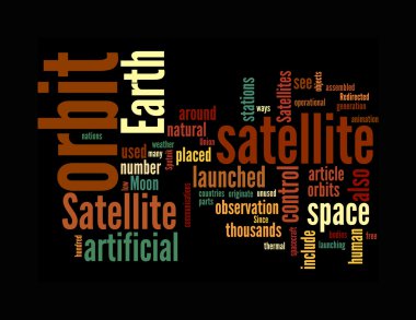 Satellite text clouds clipart