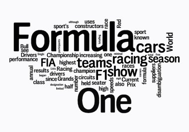 F1 text clouds clipart