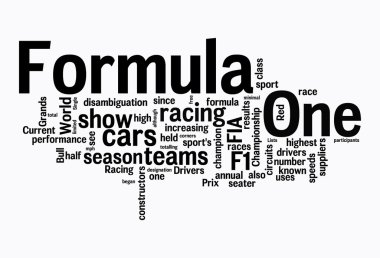 Formula one text clouds clipart