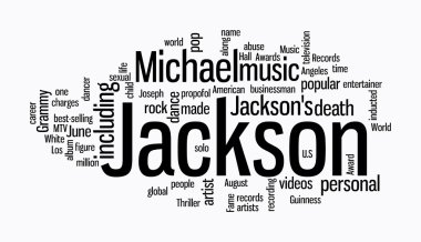 Michael jackson word clouds clipart