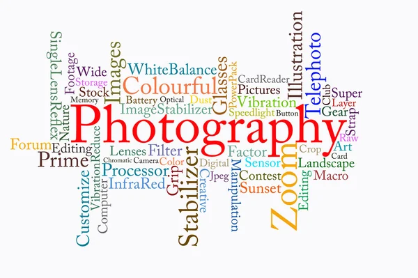 Photography text cloud — Stock Photo, Image