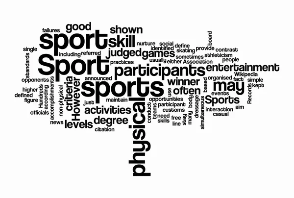 Sport-Textwolke — Stockfoto