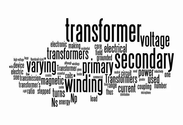 Облака текста силового трансформатора — стоковое фото