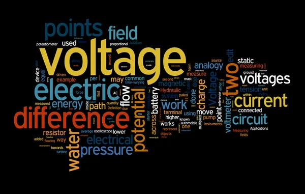 Voltage text clouds — Stock Photo, Image