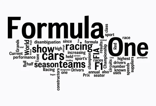 stock image Formula one text clouds