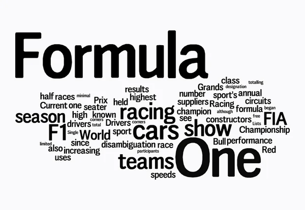 stock image Formula 1 word clouds