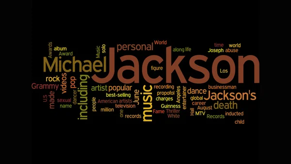 Michael Jackson nuvens de texto — Fotografia de Stock