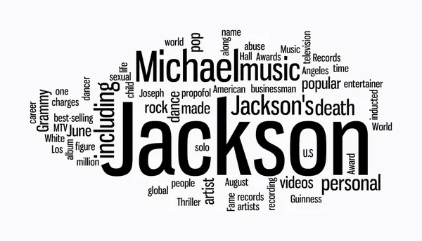 Michael Джексон слово хмари — стокове фото