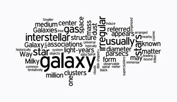 Galaxy text clouds — Stock Photo, Image