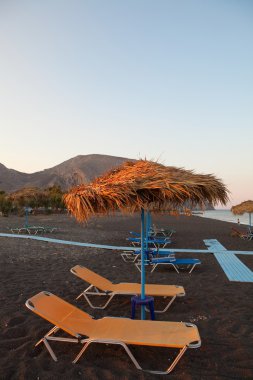şezlong perissa, santorini, Yunanistan