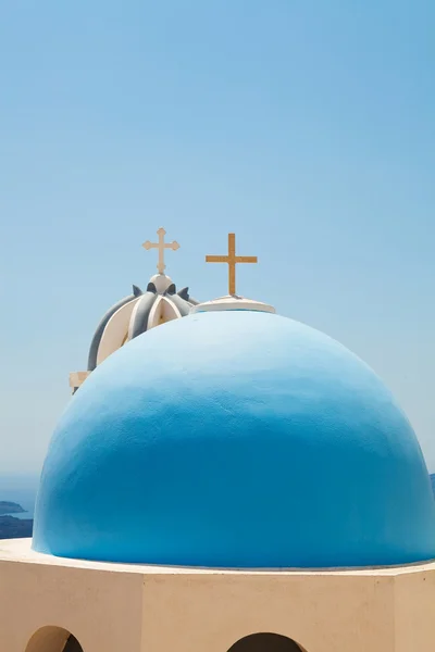 Gamla kyrkan kupoler i santorini — Stockfoto