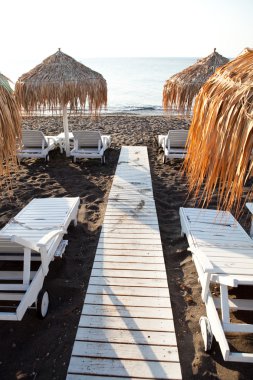 şezlong perissa, santorini, Yunanistan