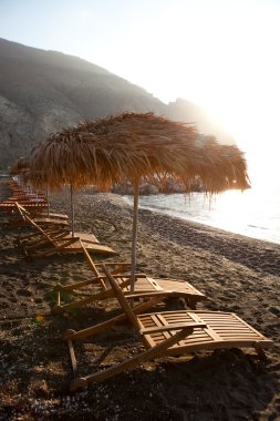 şezlong perissa, santorini, Yunanistan