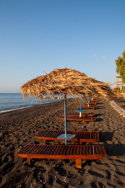 şezlong perissa, santorini, Yunanistan