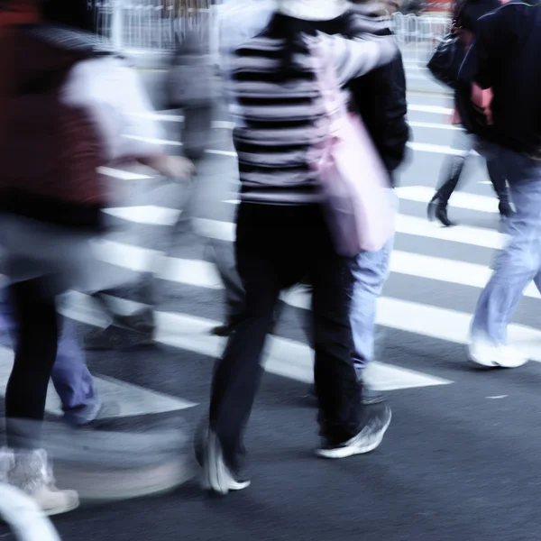 Em zebra cruzando rua — Fotografia de Stock