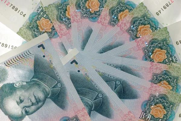 Čínské peníze rmb — 图库照片