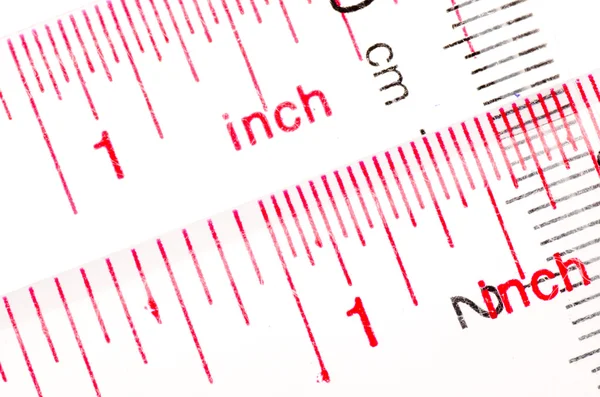 Plastic transparent ruler scale — Stock Photo, Image