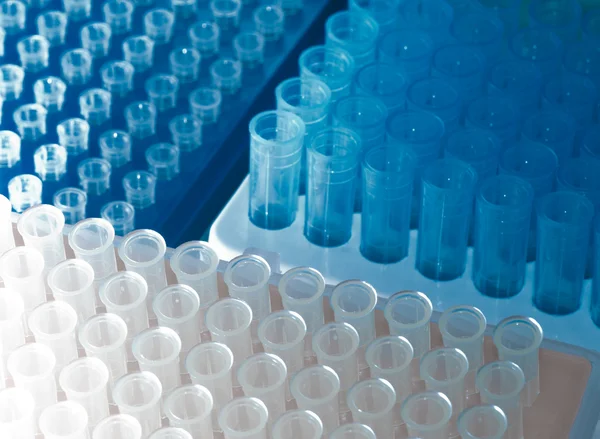 Ciencia prueba pipeta puntas de plástico — Foto de Stock