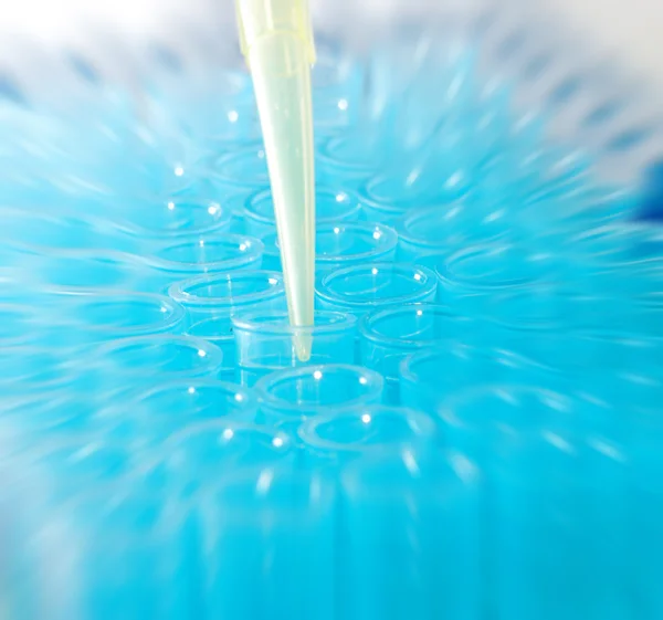 Science test pipette plastic tips — Stock Photo, Image