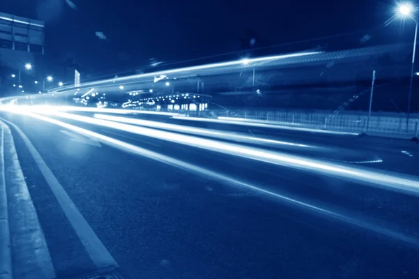 Trilha de luz de carro de alta velocidade — Fotografia de Stock