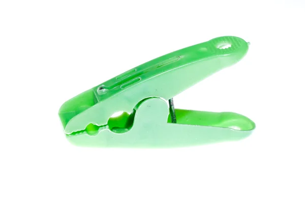 Yeşil clothespin — Stok fotoğraf
